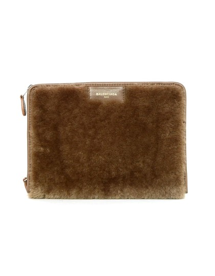 BALENCIAGA Faux Fur Pouch Clutch Bag THE GARDEN