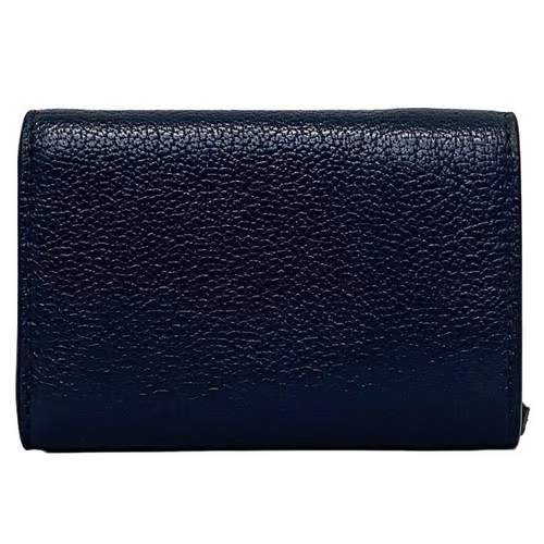 Balenciaga Tri-Fold Wallet Navy Gold Classic THE GARDEN