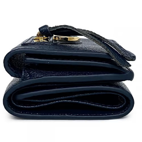 Balenciaga Tri-Fold Wallet Navy Gold Classic THE GARDEN