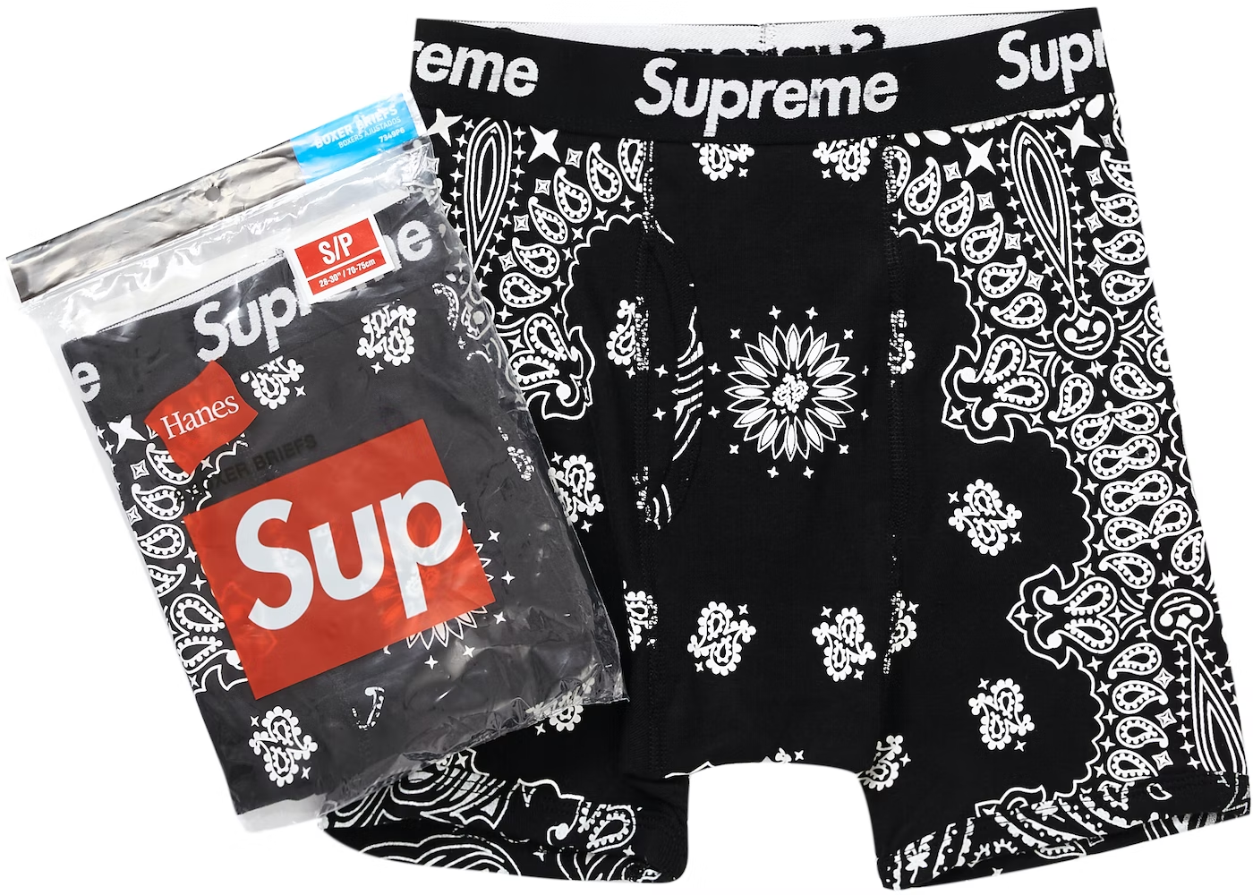 Supreme Hanes Bandana Boxer Briefs (2 Pack) Black THE GARDEN